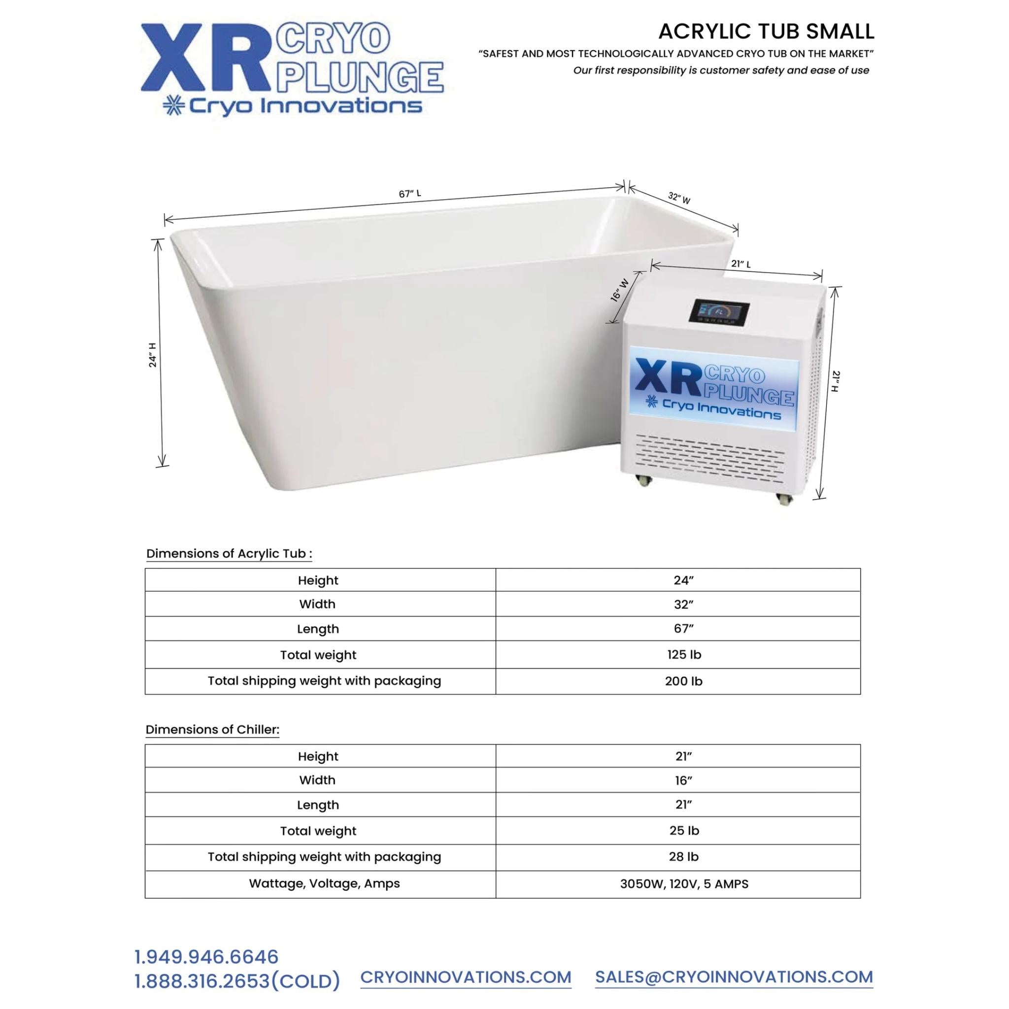 XR Cryo Plunge Acrylic Standard w/ Hot and Cold