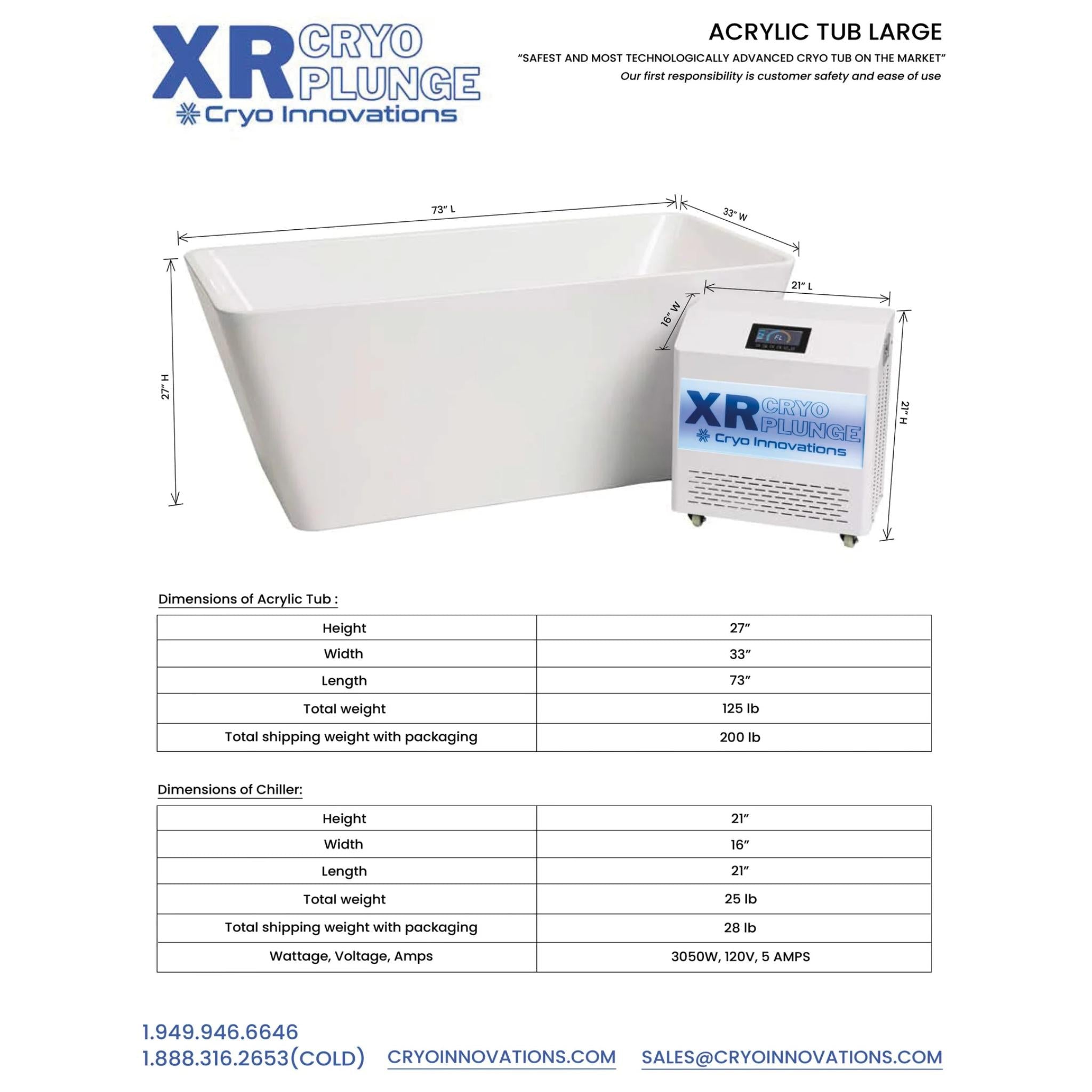 XR Cryo Plunge Acrylic Ex Long w/ Hot and Cold