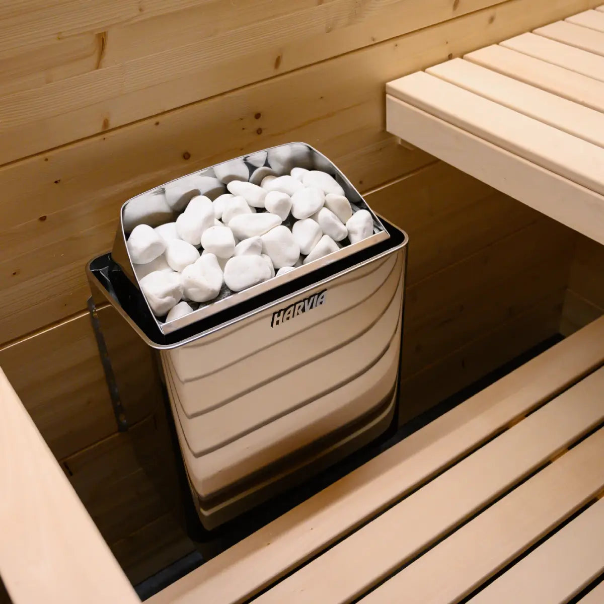 Harvia KIP45B Stainless Steel 4.5KW Sauna Heater with built-in control - Finnish Sauna Builders