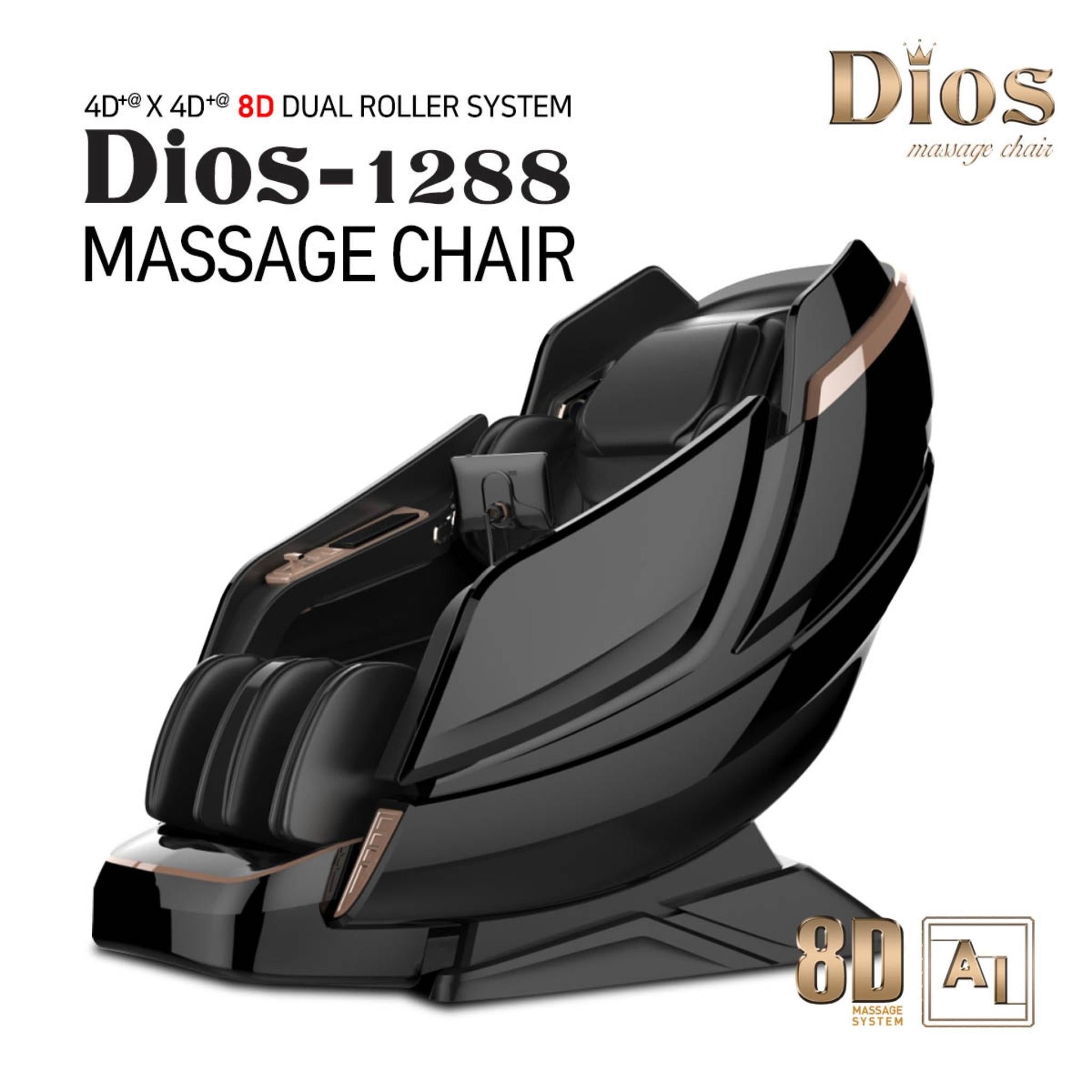 Dios Massage Chair 8D AI Dual Air Tech Touch Roller SL-track with Brain Relaxation Program Dios-1288